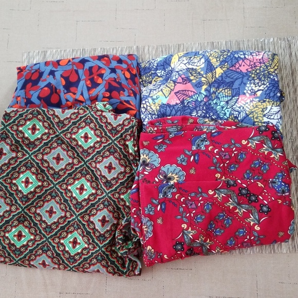 LuLaRoe Pants - 4 pair Lularoe Leggings Tall Curvy Fits Sz 12-22